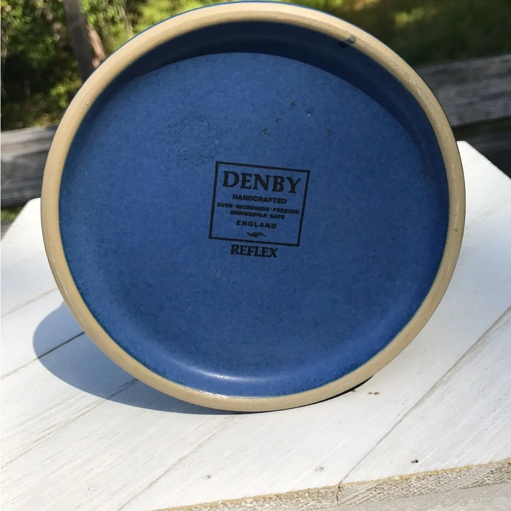 Vintage Denby “Reflex” Vintage Blue Square Design Stoneware Pitcher.  32 oz. - Picture 3 of 4